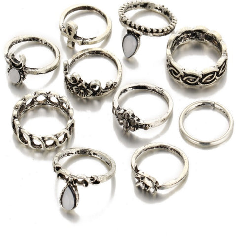 Knuckle Ring Set - 10pcs