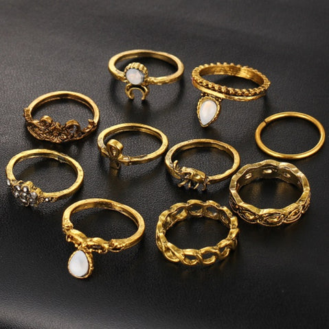 Knuckle Ring Set - 10pcs
